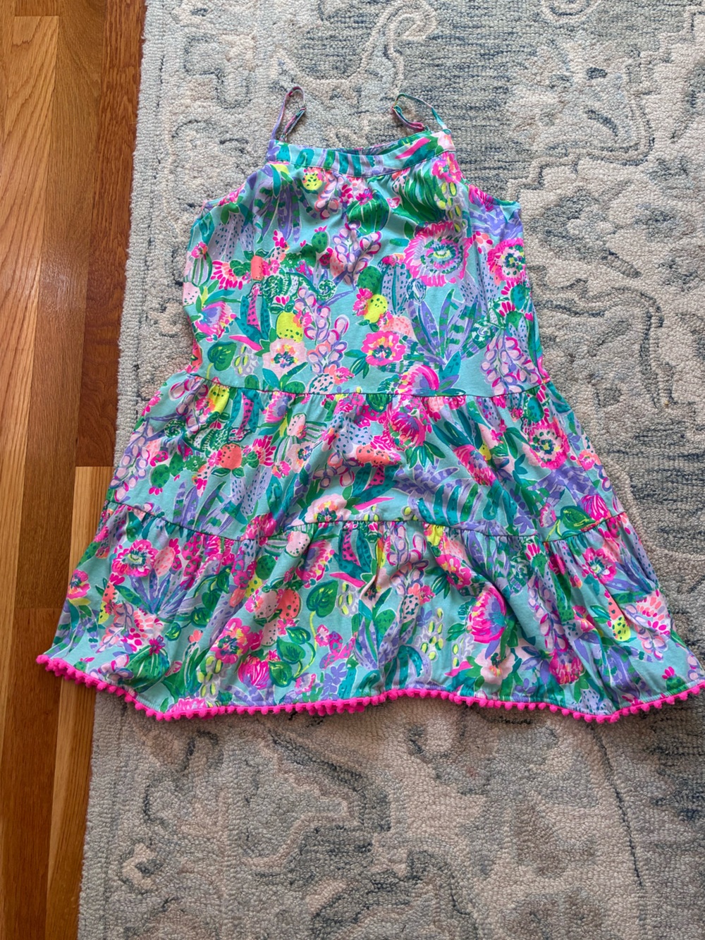 Lilly Pulitzer Girls' Floral One-Piece Swimsuit in Teal and Pink